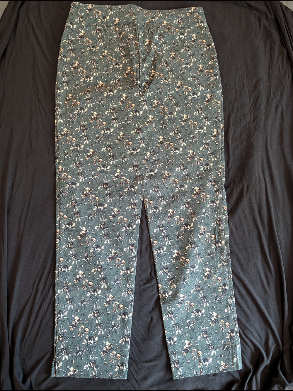 Counterparts Dark Teal Floral Skirt with Blush Accents